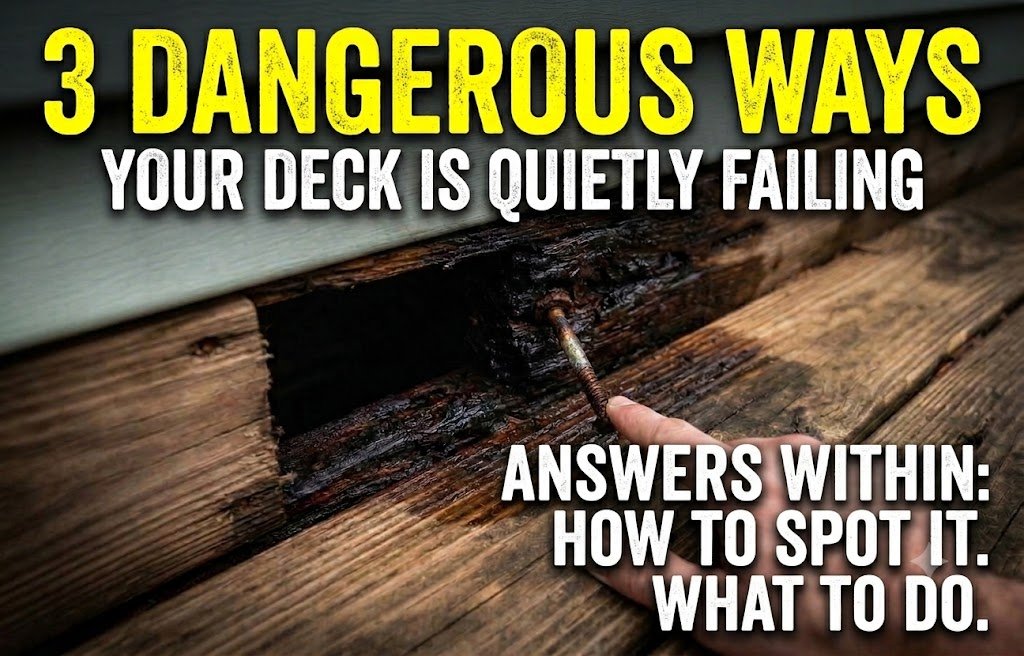 Failed ledger flashing causes catastrophic deck structural collapse.